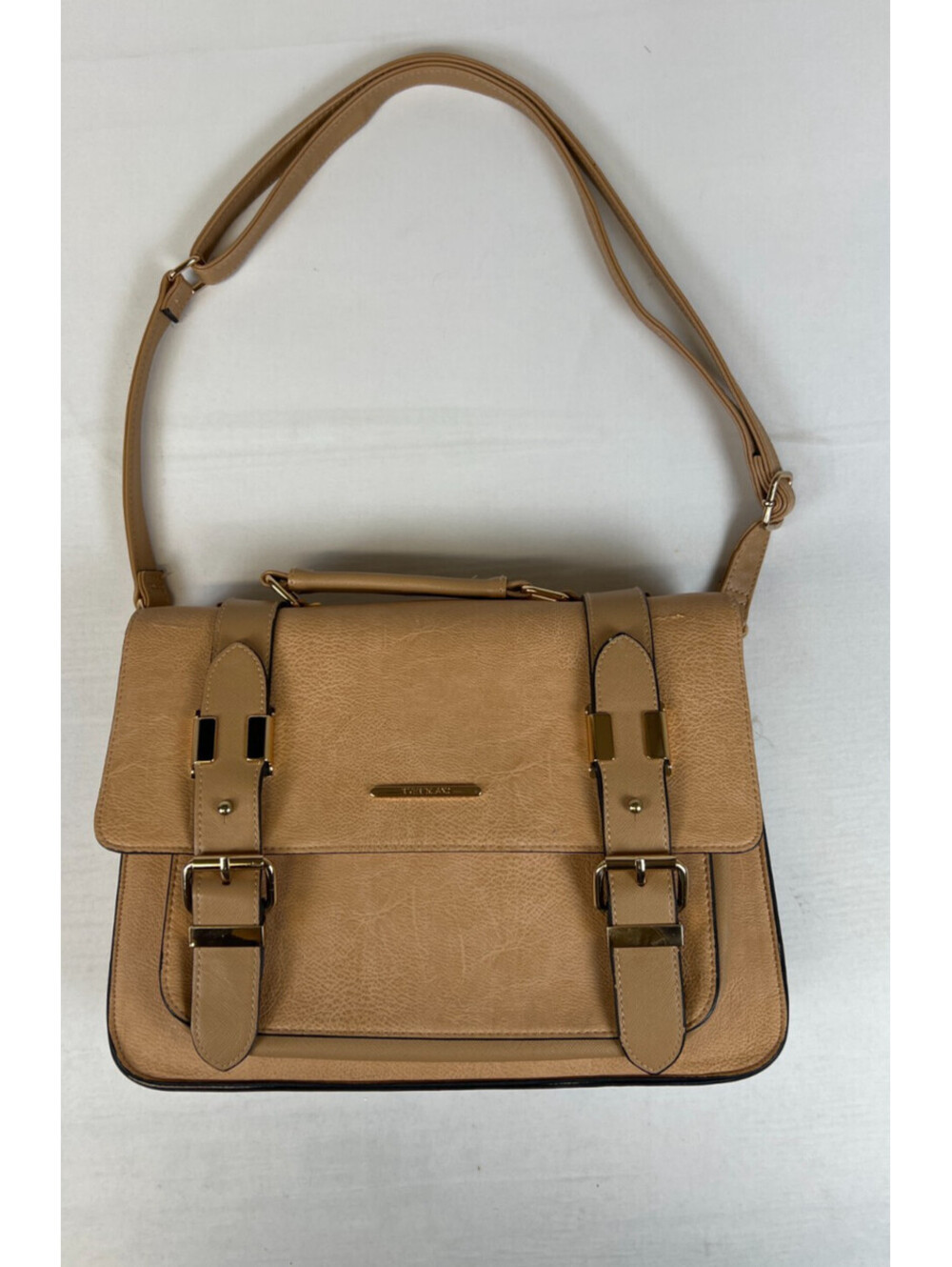 River Island Women Tan Faux Leather Satchel Crossbody Shoulder Bag Satchel